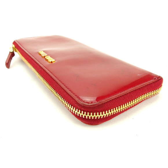 Miu Miu Long Wallet L-Shaped Ribbon Motif Red Wallet G990 - Picture 4 of 6